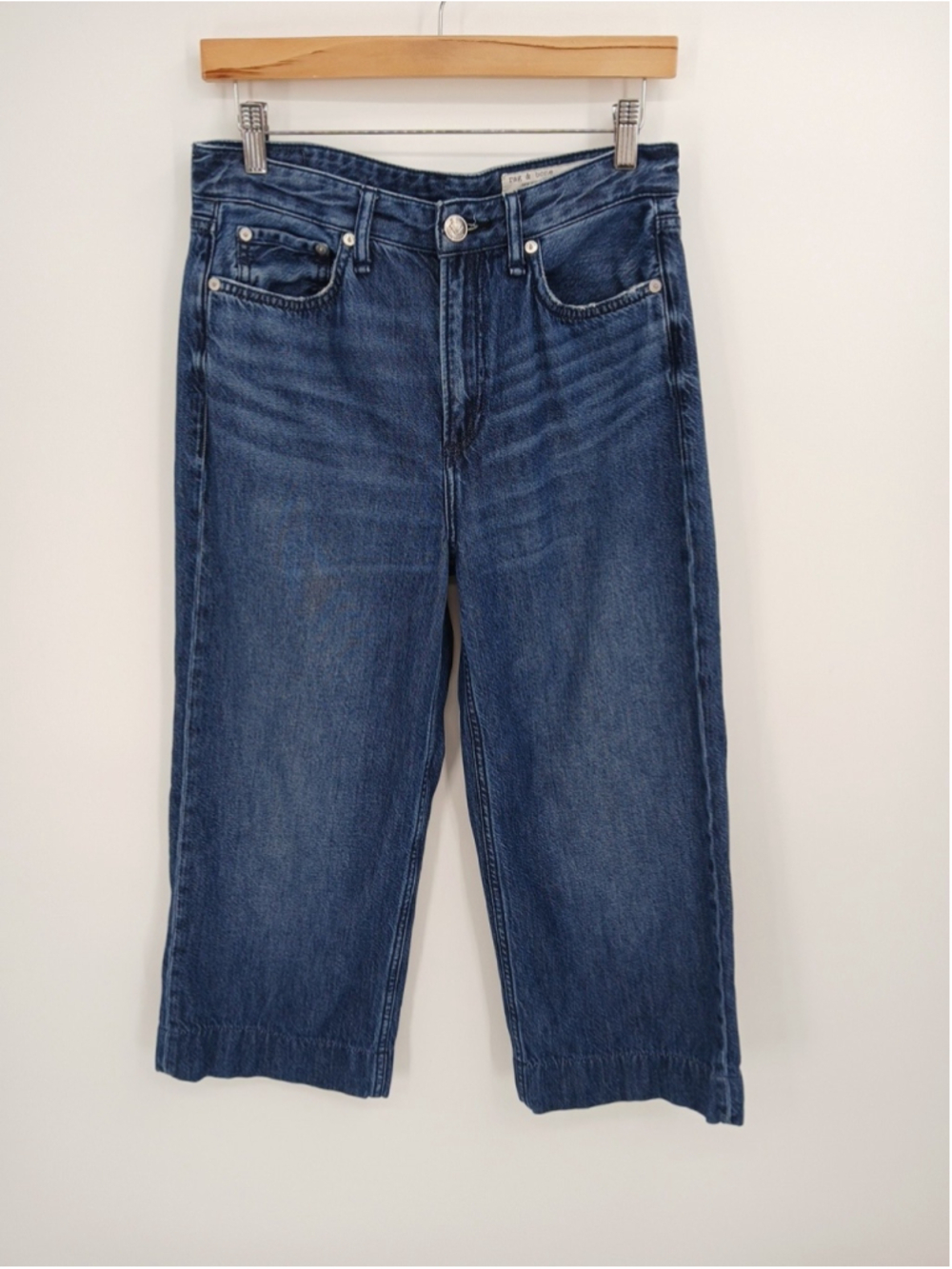 Rag And Bone Logan High Rise Wide Leg Crop Jeans Size 26